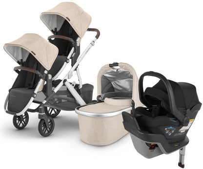 UPPAbaby VISTA V2 Double Stroller + MESA MAX Travel System Bundle with Rumble Seat V2+ - Declan / Jake - DBLTRVL-MAX-0320-VIS-US-DCL-RV2P