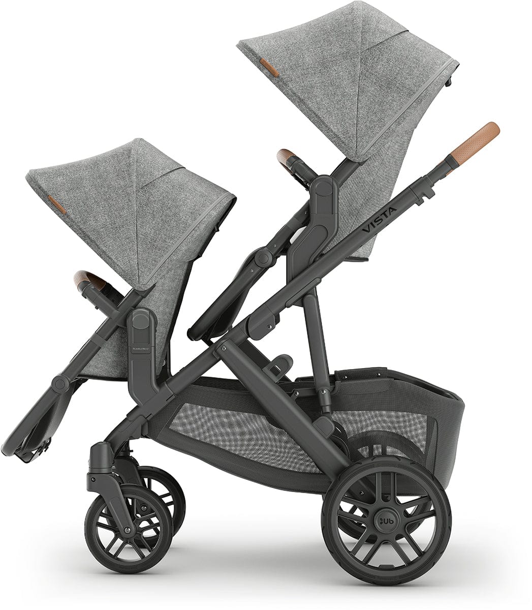 UPPAbaby VISTA V2 Double Stroller + MESA MAX Travel System Bundle with Rumble Seat V2+ - Gregory - DBLTRVL-MAX-0320-VIS-US-GRG-RV2P