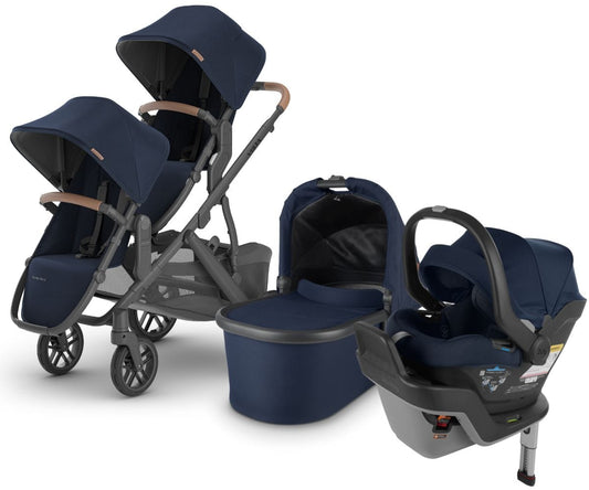 UPPAbaby VISTA V2 Double Stroller + MESA MAX Travel System Bundle with Rumble Seat V2+ - Noa - DBLTRVL-MAX-0320-VIS-US-NOA-RV2P