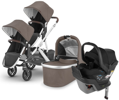 UPPAbaby VISTA V2 Double Stroller + MESA MAX Travel System Bundle with Rumble Seat V2+ - Theo / Jake - DBLTRVL-MAX-0320-VIS-US-THO-RV2P
