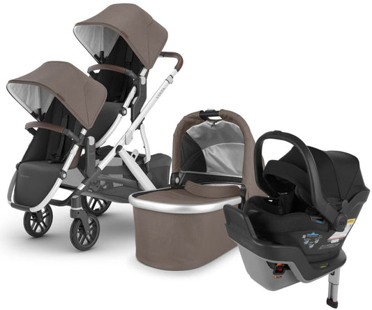 UPPAbaby VISTA V2 Double Stroller + MESA MAX Travel System Bundle with Rumble Seat V2+ - Theo / Jake - DBLTRVL-MAX-0320-VIS-US-THO-RV2P