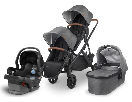 UPPAbaby VISTA V2 Double Stroller + MESA Travel System Bundle - Greyson - DBLTRVL-0320-VIS-US-GRY