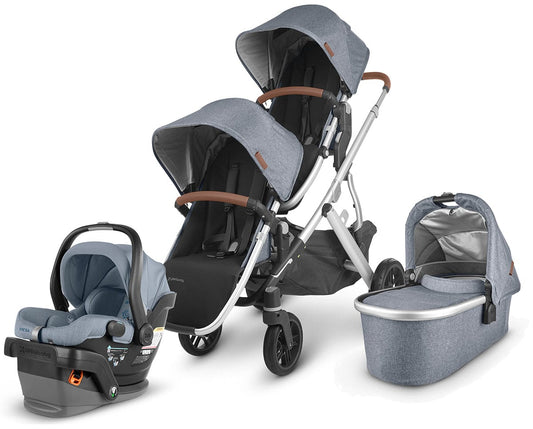 UPPAbaby VISTA V2 Double Stroller + MESA V2 Travel System Bundle - Gregory / Gregory - DBLTRVL-MESAV2-GRG-0320-VIS-US-GRG