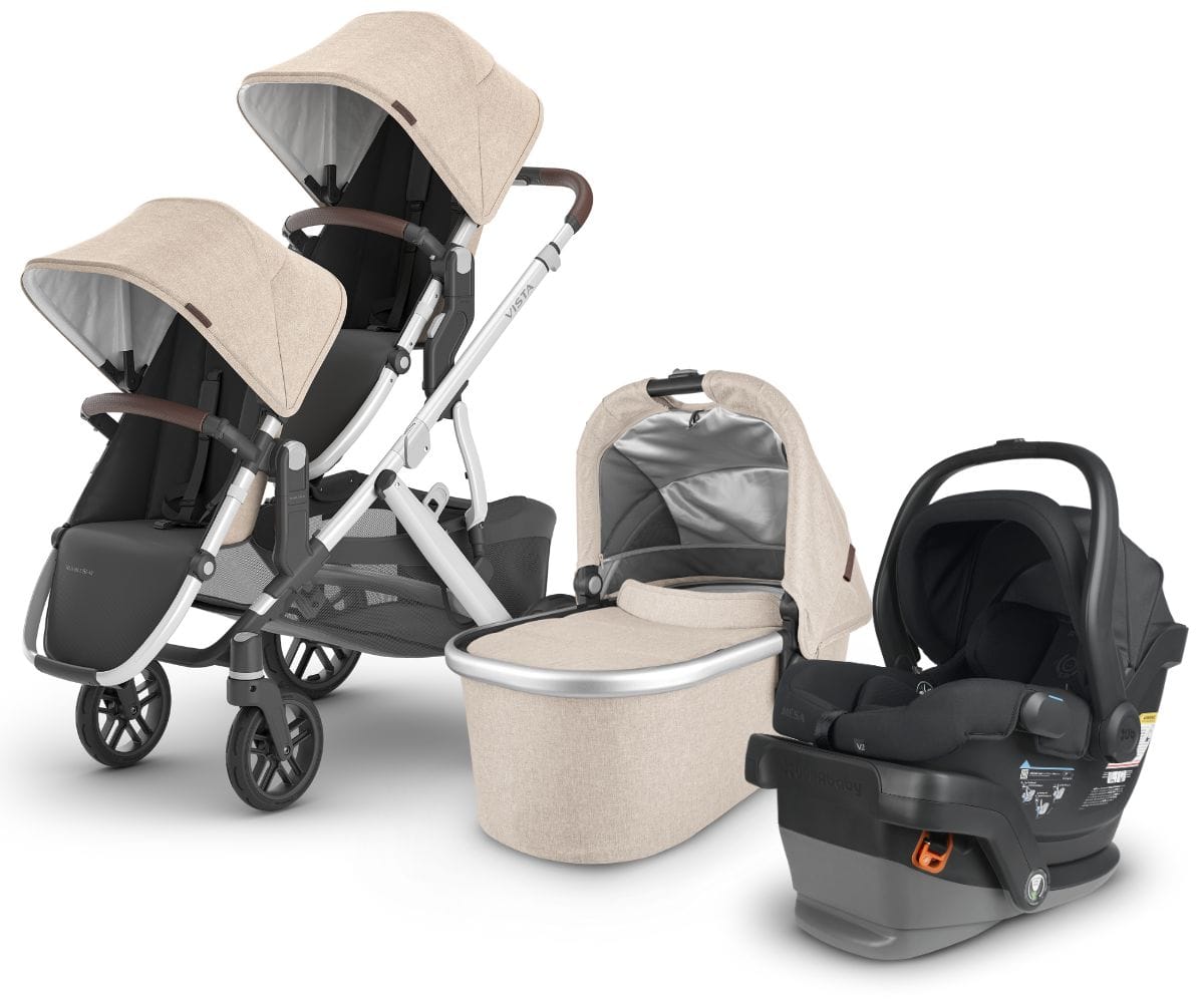 UPPAbaby VISTA V2 Double Stroller + MESA V2 Travel System Bundle with Rumble Seat V2+ - Declan / Jake - DBLTRVL-MESAV2-0320-VIS-US-DCL-RV2P