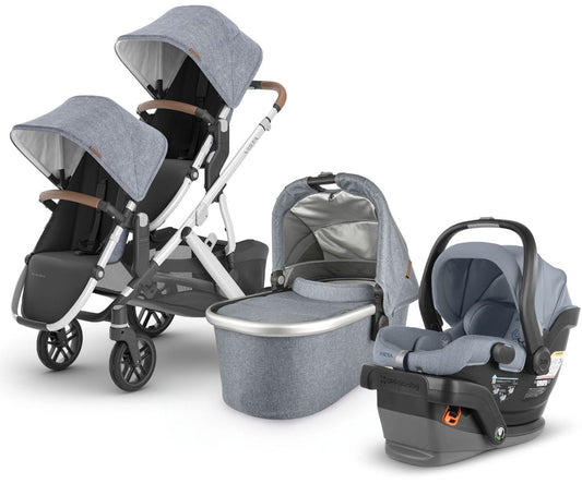 UPPAbaby VISTA V2 Double Stroller + MESA V2 Travel System Bundle with Rumble Seat V2+ - Gregory - DBLTRVL-MESAV2-0320-VIS-US-GRG-RV2P