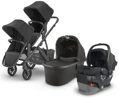 UPPAbaby VISTA V2 Double Stroller + MESA V2 Travel System Bundle with Rumble Seat V2+ - Jake - DBLTRVL-MESAV2-0320-VIS-US-JKE-RV2P