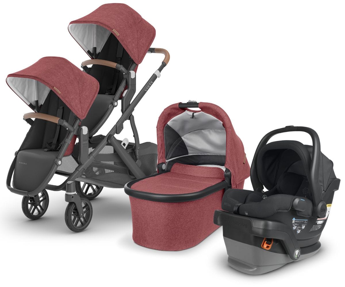 UPPAbaby VISTA V2 Double Stroller + MESA V2 Travel System Bundle with Rumble Seat V2+ - Lucy / Jake - DBLTRVL-MESAV2-0320-VIS-US-LCY-RV2P
