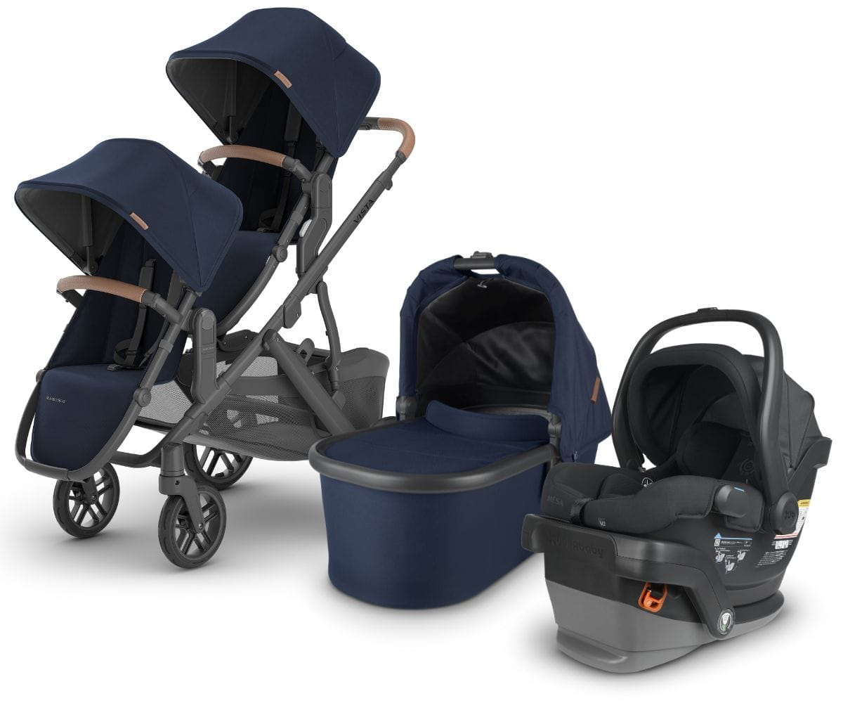 UPPAbaby VISTA V2 Double Stroller + MESA V2 Travel System Bundle with Rumble Seat V2+ - Noa / Jake - DBLTRVL-MESAV2-0320-VIS-US-NOA-RV2P