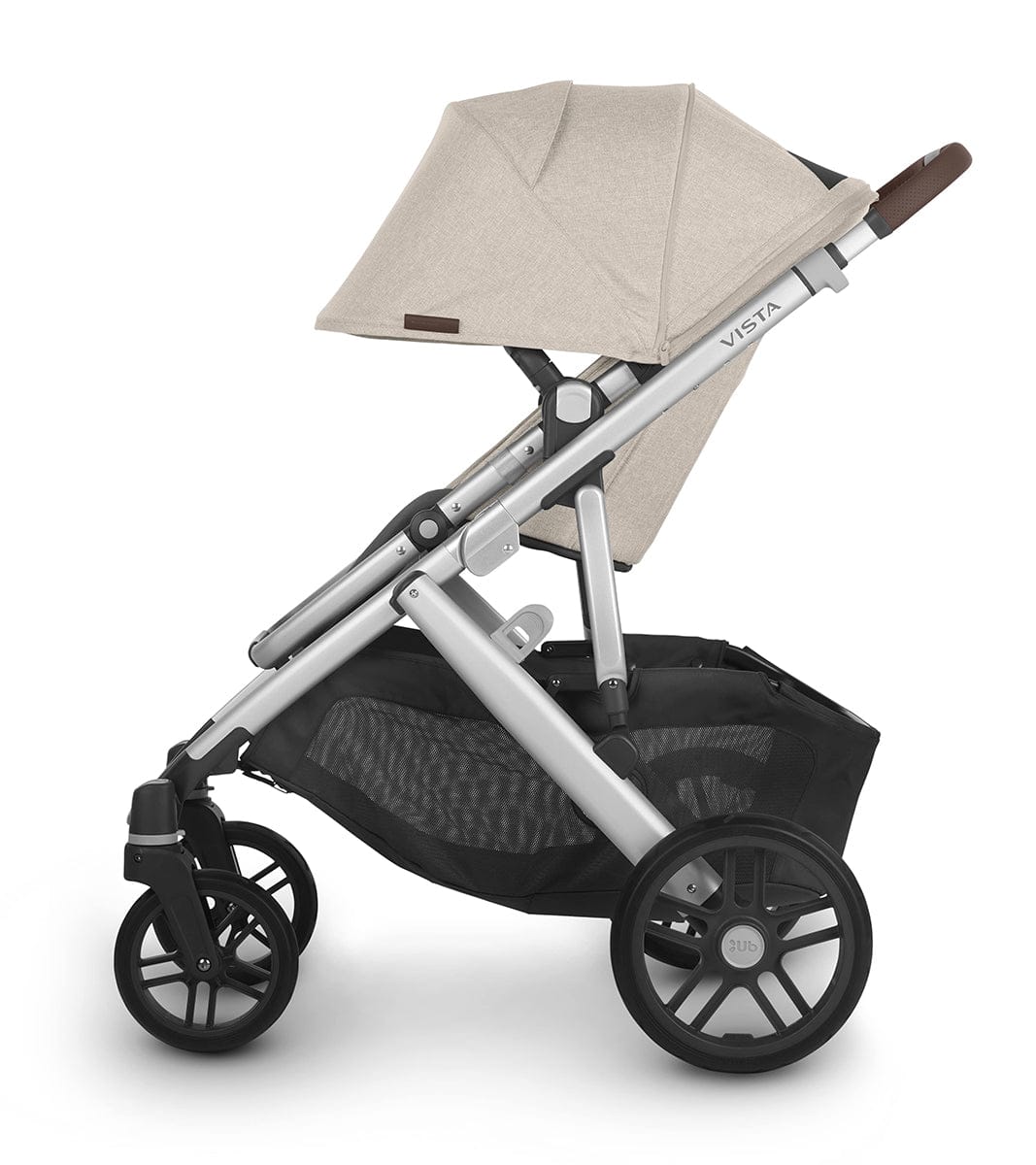 UPPAbaby VISTA V2 Single-to-Double Stroller - Declan (Oat Melange/Silver/Chestnut Leather) - 0320-VIS-US-DCL
