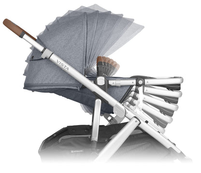 UPPAbaby Vista V2 Single-to-Double Stroller - Gregory (Blue Melange/Silver/Saddle Leather) - 0320-VIS-US-GRG