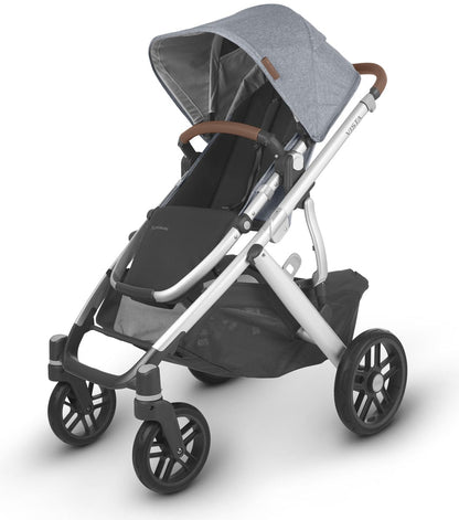 UPPAbaby Vista V2 Single-to-Double Stroller - Gregory (Blue Melange/Silver/Saddle Leather) - 0320-VIS-US-GRG
