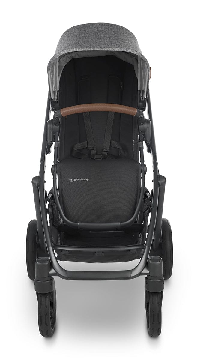 UPPAbaby Vista V2 Single-to-Double Stroller -  Greyson (Charcoal Melange/Carbon/Saddle Leather) - 0320-VIS-US-GRY