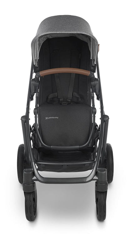 UPPAbaby Vista V2 Single-to-Double Stroller -  Greyson (Charcoal Melange/Carbon/Saddle Leather) - 0320-VIS-US-GRY