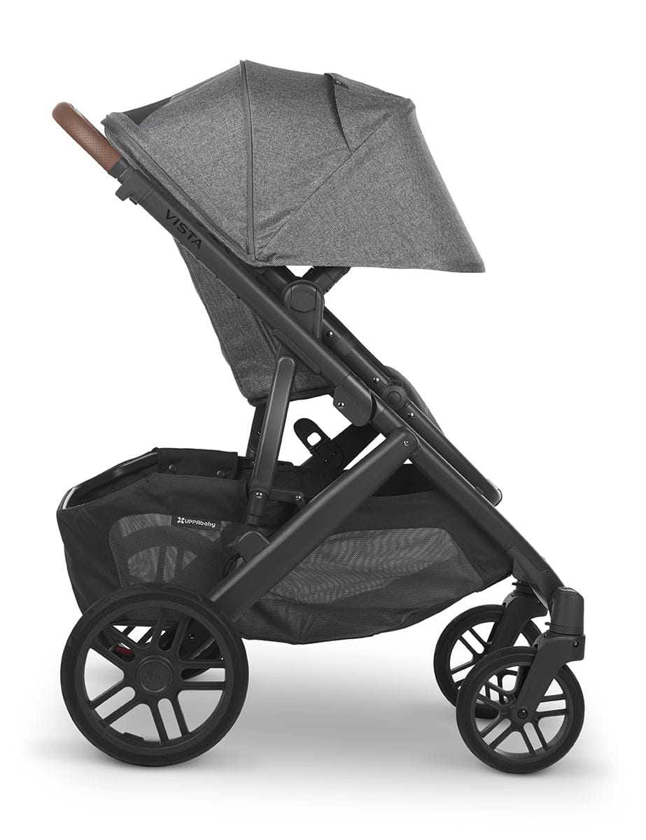 UPPAbaby Vista V2 Single-to-Double Stroller -  Greyson (Charcoal Melange/Carbon/Saddle Leather) - 0320-VIS-US-GRY