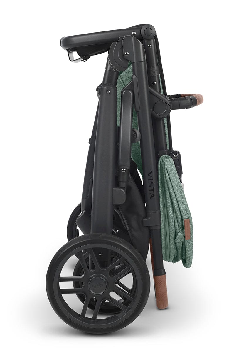 UPPAbaby VISTA V2 Single-to-Double Stroller - Gwen (Green Melange / Carbon / Saddle Leather) - 0320-VIS-US-GWN