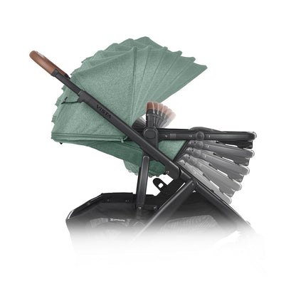 UPPAbaby VISTA V2 Single-to-Double Stroller - Gwen (Green Melange / Carbon / Saddle Leather) - 0320-VIS-US-GWN
