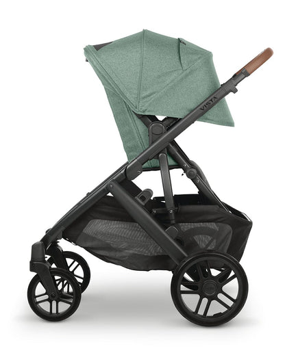 UPPAbaby VISTA V2 Single-to-Double Stroller - Gwen (Green Melange / Carbon / Saddle Leather) - 0320-VIS-US-GWN