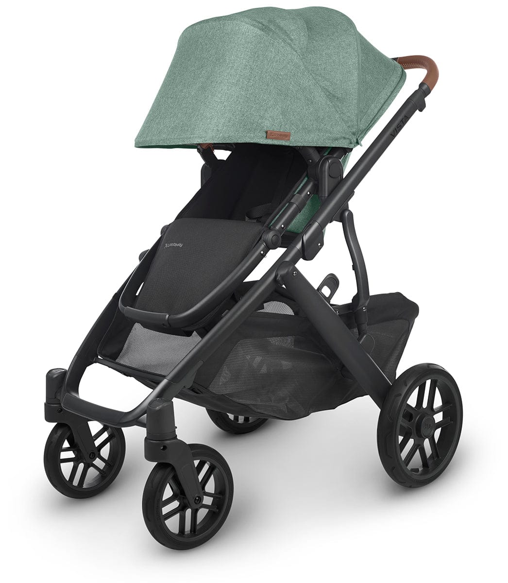 UPPAbaby VISTA V2 Single-to-Double Stroller - Gwen (Green Melange / Carbon / Saddle Leather) - 0320-VIS-US-GWN