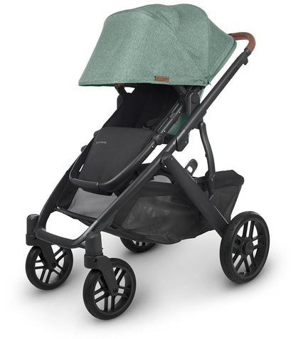 UPPAbaby VISTA V2 Single-to-Double Stroller - Gwen (Green Melange / Carbon / Saddle Leather) - 0320-VIS-US-GWN