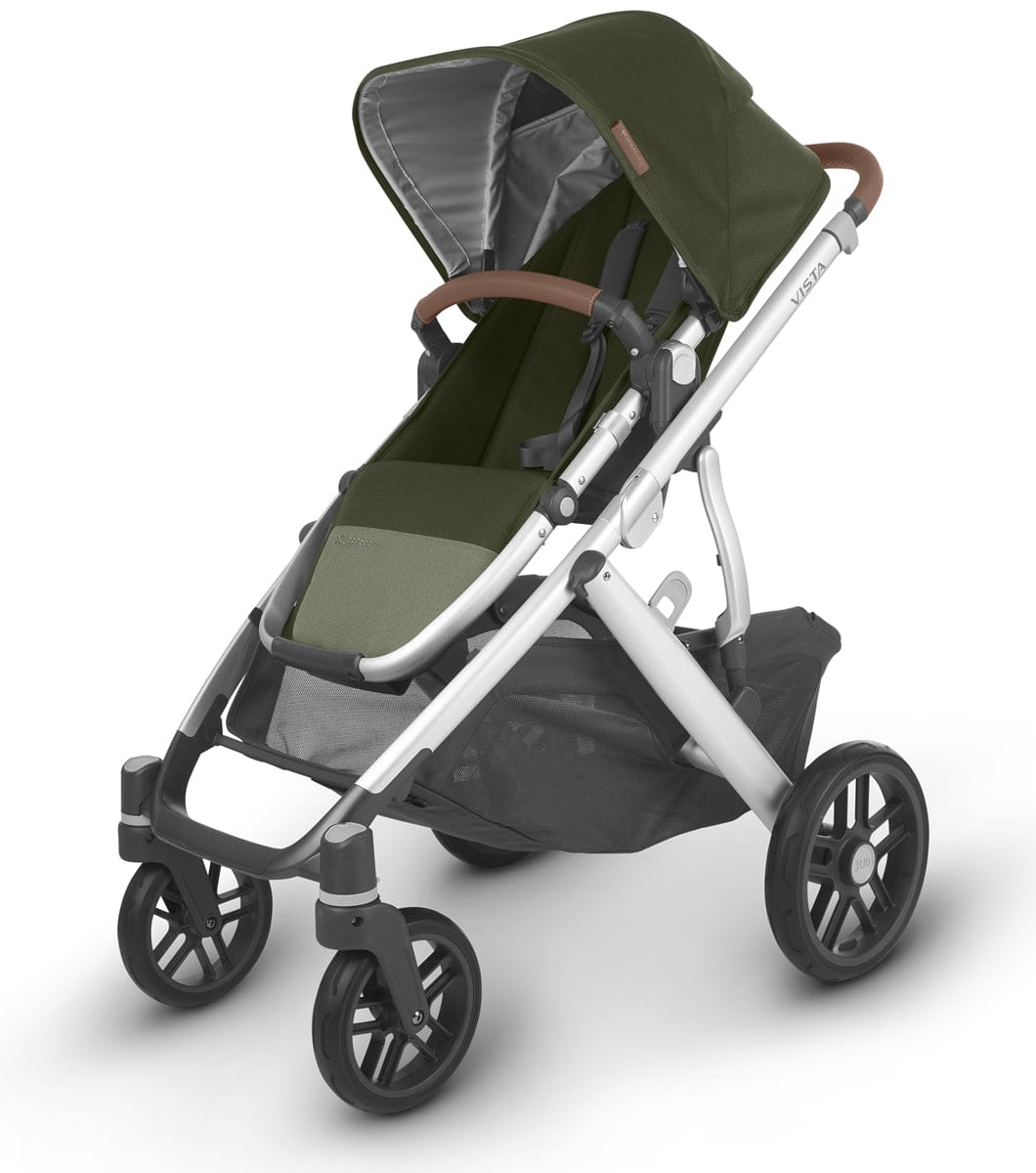 UPPAbaby Vista V2 Single-to-Double Stroller - Hazel (Olive/Silver/Saddle Leather) - 0320-VIS-US-HZL