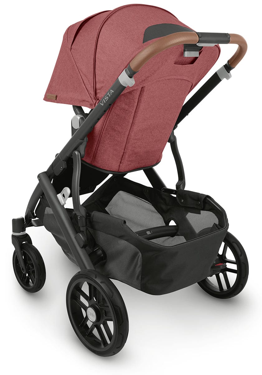UPPAbaby Vista V2 Single-to-Double Stroller - Lucy (Rosewood Melange / Carbon / Saddle Leather) - 0320-VIS-US-LCY