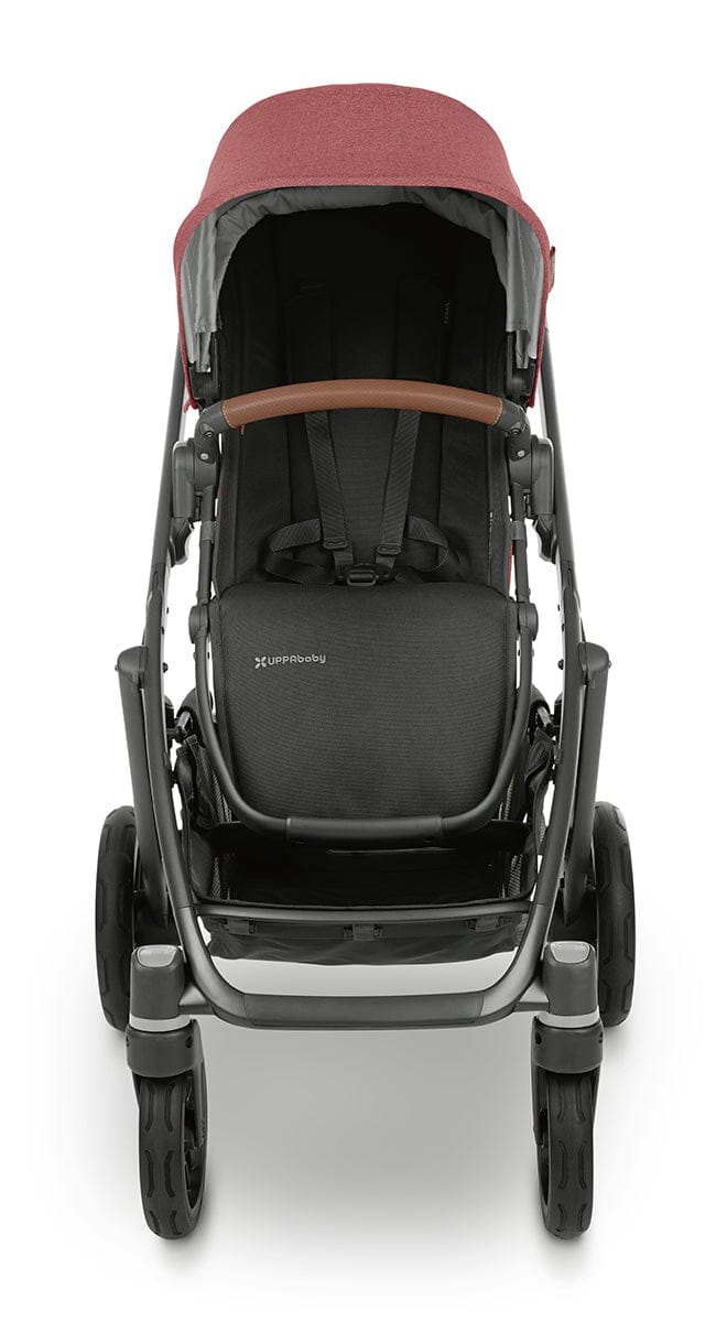 UPPAbaby Vista V2 Single-to-Double Stroller - Lucy (Rosewood Melange / Carbon / Saddle Leather) - 0320-VIS-US-LCY