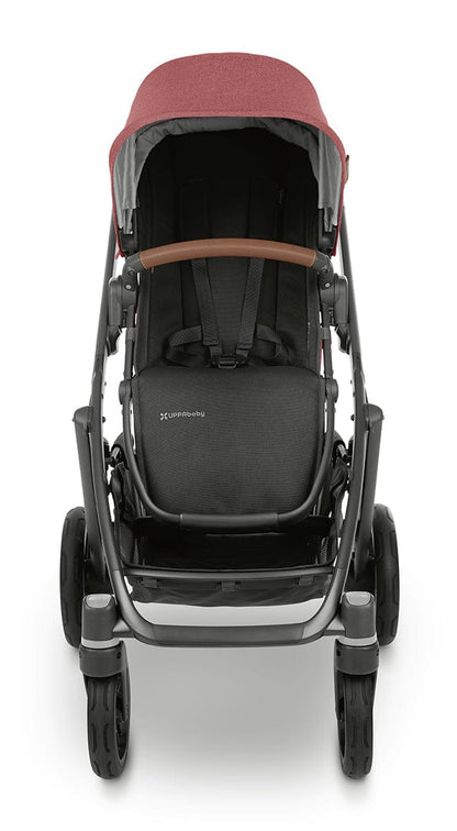 UPPAbaby Vista V2 Single-to-Double Stroller - Lucy (Rosewood Melange / Carbon / Saddle Leather) - 0320-VIS-US-LCY