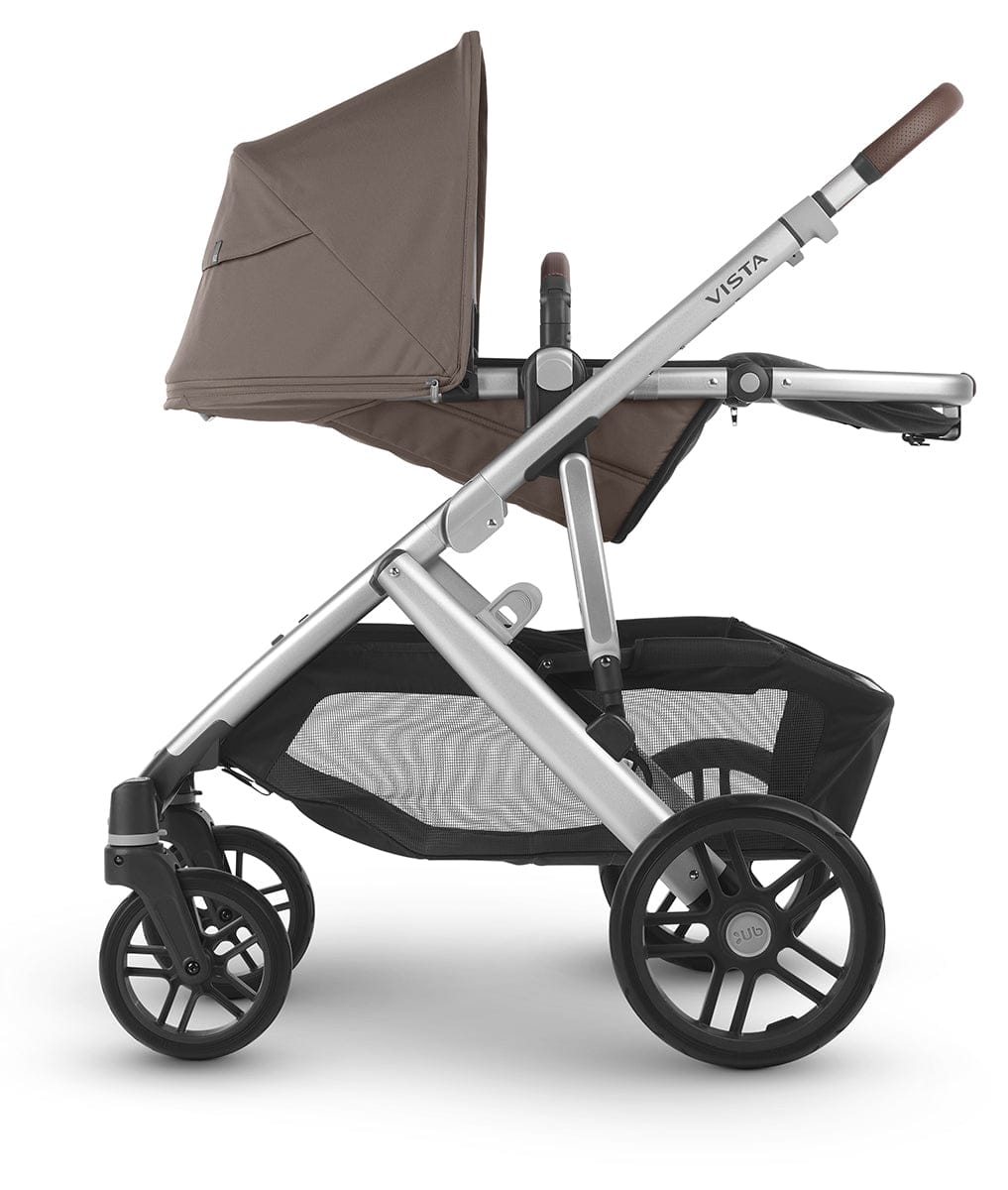 UPPAbaby Vista V2 Single-to-Double Stroller - Theo (Dark Taupe / Silver / Chestnut Leather) - 0320-VIS-US-THO