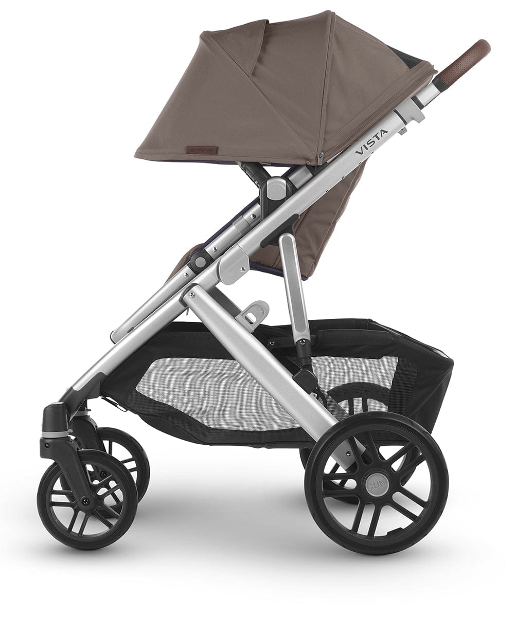 UPPAbaby Vista V2 Single-to-Double Stroller - Theo (Dark Taupe / Silver / Chestnut Leather) - 0320-VIS-US-THO