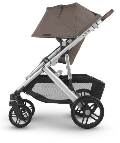 UPPAbaby Vista V2 Single-to-Double Stroller - Theo (Dark Taupe / Silver / Chestnut Leather) - 0320-VIS-US-THO
