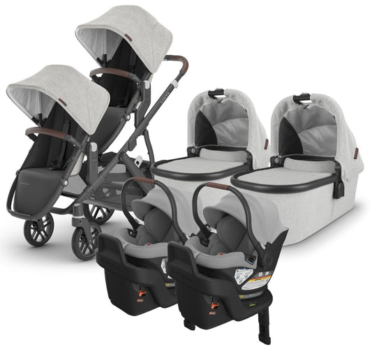 UPPAbaby VISTA V2 Twin Double Stroller + Aria Travel System Bundle with Rumble Seat V2+ - Anthony - TWIN-TRVL-ARIA-0320-VIS-US-ATH