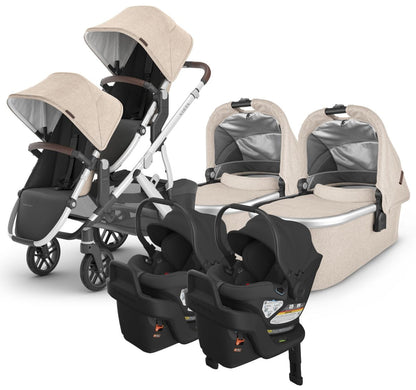 UPPAbaby VISTA V2 Twin Double Stroller + Aria Travel System Bundle with Rumble Seat V2+ - Declan / Jake - TWIN-TRVL-ARIA-0320-VIS-US-DCL