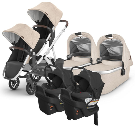 UPPAbaby VISTA V2 Twin Double Stroller + Aria Travel System Bundle with Rumble Seat V2+ - Declan / Jake - TWIN-TRVL-ARIA-0320-VIS-US-DCL