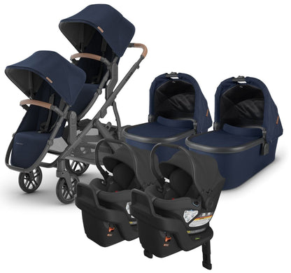 UPPAbaby VISTA V2 Twin Double Stroller + Aria Travel System Bundle with Rumble Seat V2+ - Noa / Jake - TWIN-TRVL-ARIA-0320-VIS-US-NOA