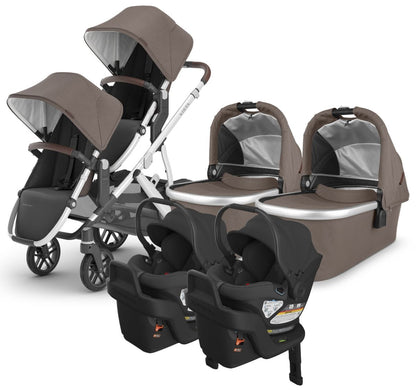 UPPAbaby VISTA V2 Twin Double Stroller + Aria Travel System Bundle with Rumble Seat V2+ - Theo / Jake - TWIN-TRVL-ARIA-0320-VIS-US-THO