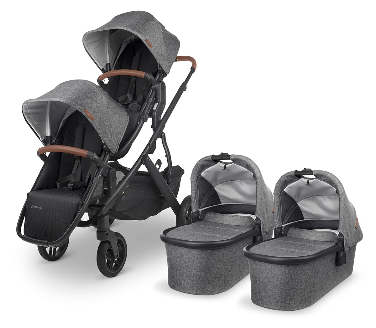 UPPAbaby VISTA V2 Twin Double Stroller Bundle - Greyson - TWINDBL-0320-VIS-US-GRY