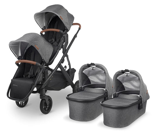 UPPAbaby VISTA V2 Twin Double Stroller Bundle - Greyson - TWINDBL-0320-VIS-US-GRY