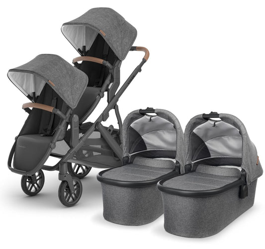 UPPAbaby VISTA V2 Twin Double Stroller Bundle with Rumble Seat V2+ - Greyson - TWINDBL-0320-VIS-US-GRY-RV2P