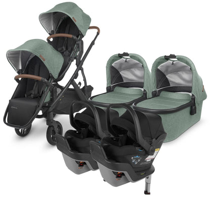 UPPAbaby Vista V2 Twin Double Stroller + MESA MAX Travel System Bundle - Gwen / Jake - TWIN-TRVL-MAX-0320-VIS-US-GWN