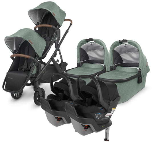 UPPAbaby Vista V2 Twin Double Stroller + MESA MAX Travel System Bundle - Gwen / Jake - TWIN-TRVL-MAX-0320-VIS-US-GWN