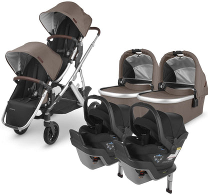 UPPAbaby Vista V2 Twin Double Stroller + MESA MAX Travel System Bundle - Theo / Jake - TWIN-TRVL-MAX-0320-VIS-US-THO
