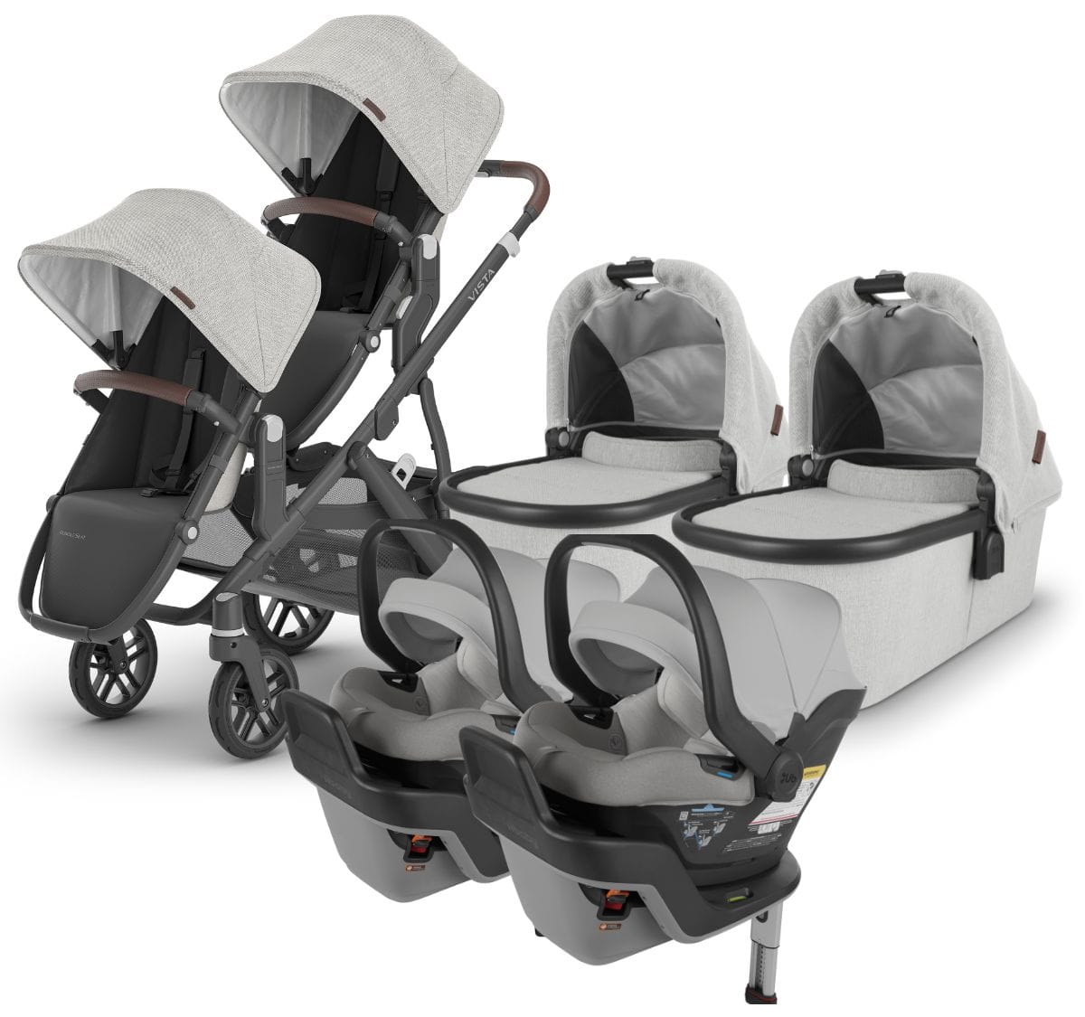 UPPAbaby VISTA V2 Twin Double Stroller + MESA MAX Travel System Bundle with Rumble Seat V2+ - Anthony - TWINTRVL-MAX-0320-VIS-US-ATH-RV2P