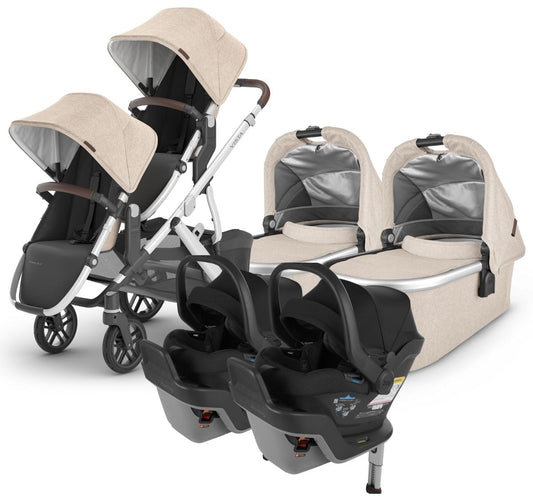 UPPAbaby VISTA V2 Twin Double Stroller + MESA MAX Travel System Bundle with Rumble Seat V2+ - Declan / Jake - TWINTRVL-MAX-0320-VIS-US-DCL-RV2P