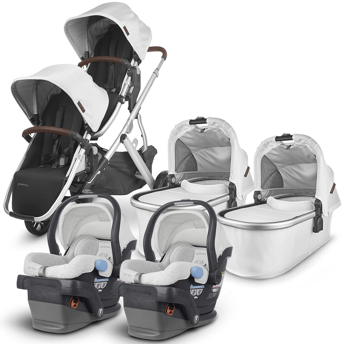 UPPAbaby VISTA V2 Twin Double Stroller + MESA Travel System Bundle - Bryce/Bryce - TWINTRVL-0320-VIS-US-BRY