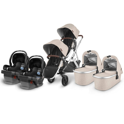 UPPAbaby VISTA V2 Twin Double Stroller + MESA Travel System Bundle - Declan