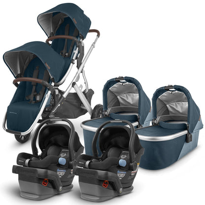 UPPAbaby VISTA V2 Twin Double Stroller + MESA Travel System Bundle - Finn/Jake - TWINTRVL-0320-VIS-US-FIN