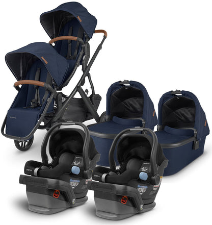 UPPAbaby VISTA V2 Twin Double Stroller + MESA Travel System Bundle - Noa / Jake