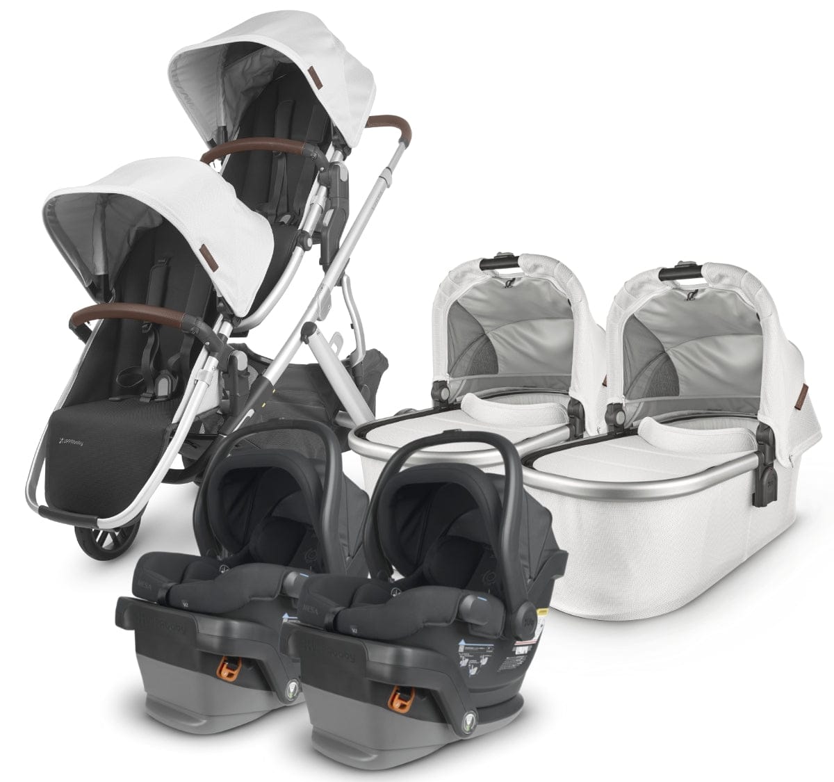 UPPAbaby VISTA V2 Twin Double Stroller + MESA V2 Travel System Bundle - Bryce / Jake