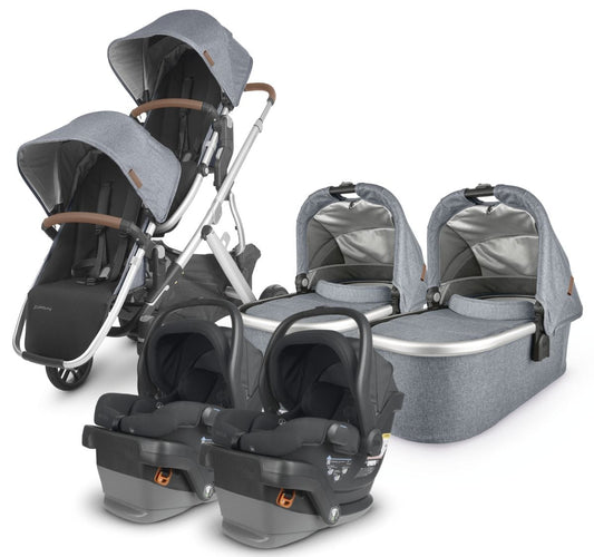 UPPAbaby VISTA V2 Twin Double Stroller + MESA V2 Travel System Bundle - Gregory / Jake