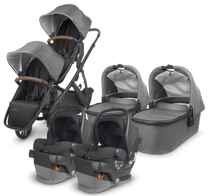 UPPAbaby VISTA V2 Twin Double Stroller + MESA V2 Travel System Bundle - Greyson / Jake - TWINTRVL-MESAV2-0320-VIS-US-GRY